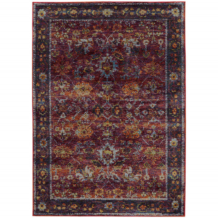 2 x 3 Red Purple Oriental Power Loom Area Rug Image 1