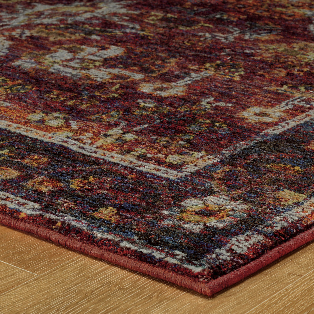 2 x 3 Red Purple Oriental Power Loom Area Rug Image 2