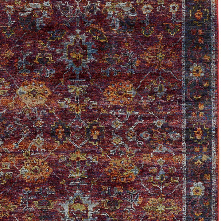 2 x 3 Red Purple Oriental Power Loom Area Rug Image 4