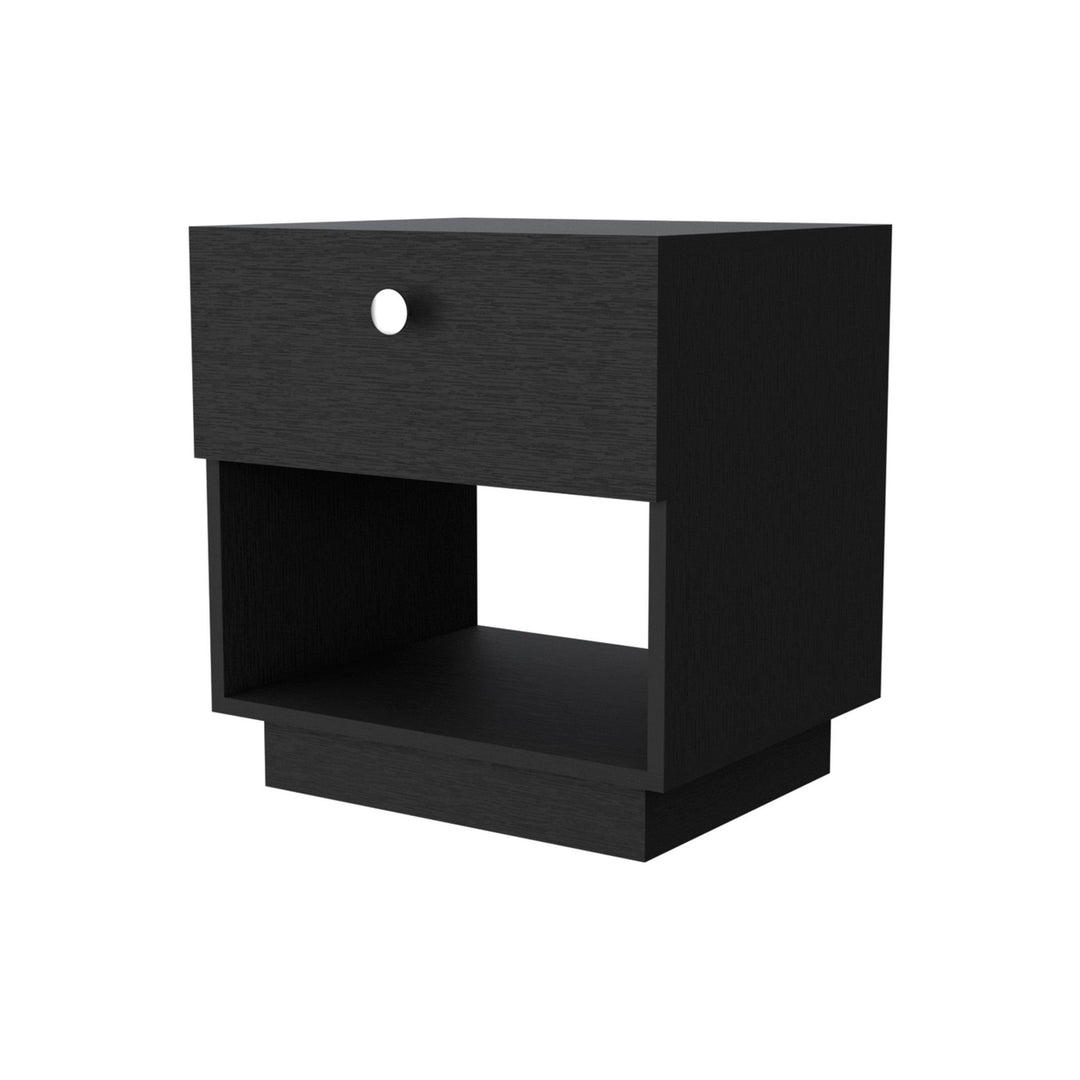 20" Black One Drawer Nightstand With Integrated Tech Image 2