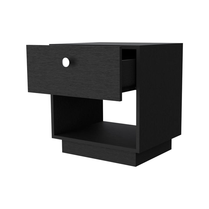 20" Black One Drawer Nightstand With Integrated Tech Image 6