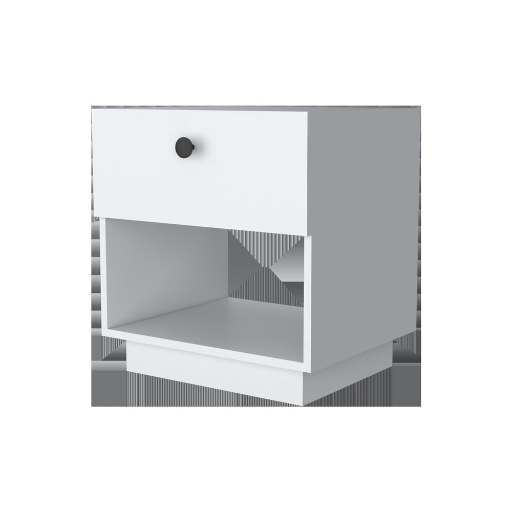 20" White One Drawer Nightstand With Integrated Tech Image 2