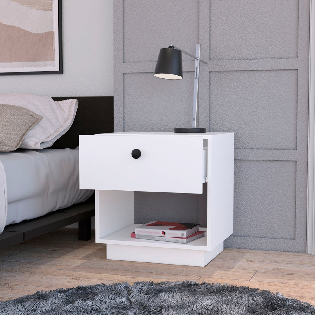 20" White One Drawer Nightstand With Integrated Tech Image 5