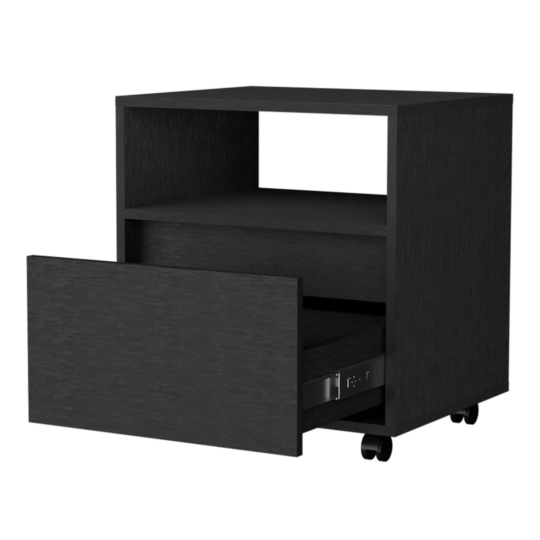 21" Black One Drawer Nightstand With Integrated Tech Image 6