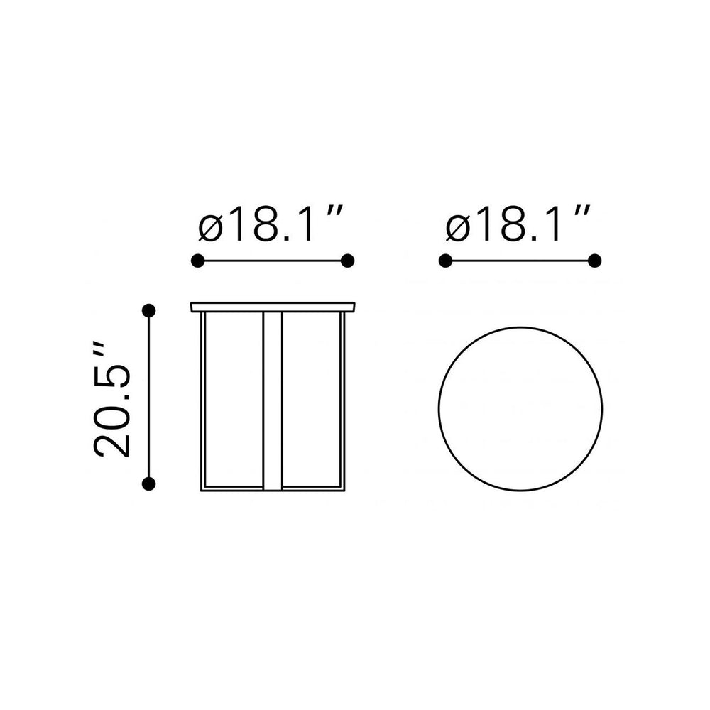 21" Gold And White Stone Round End Table Image 2