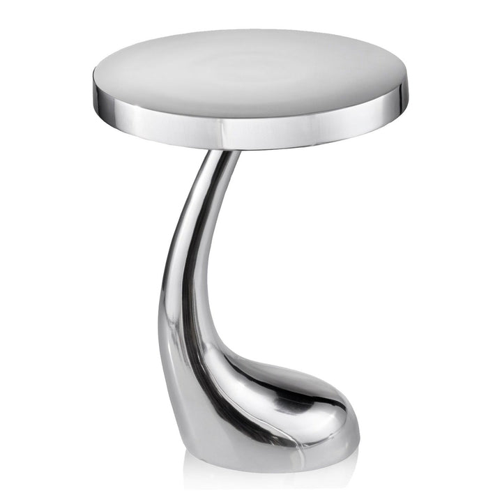 21" Silver Aluminum Round End Table Image 1