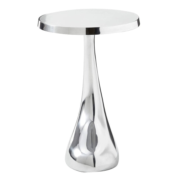 21" Silver Aluminum Round End Table Image 3