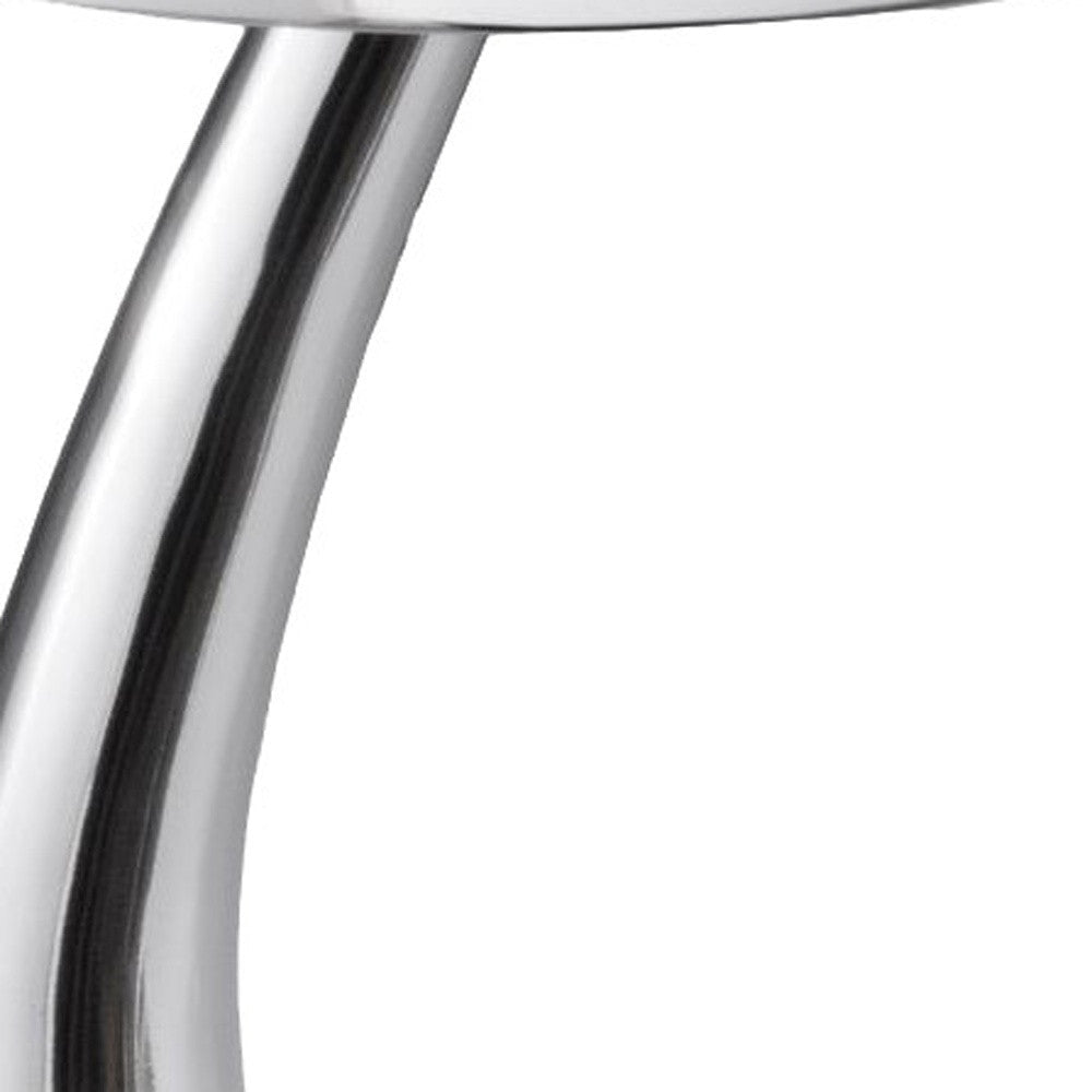 21" Silver Aluminum Round End Table Image 5