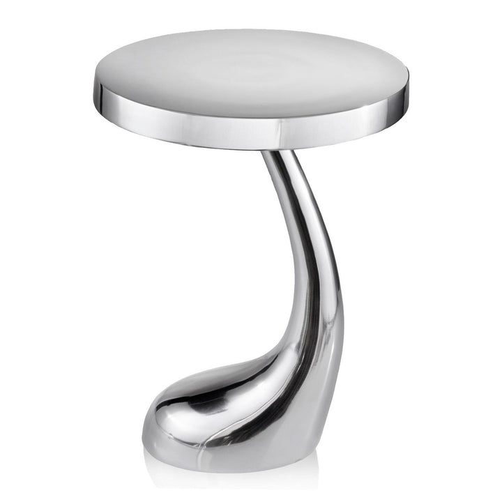 21" Silver Aluminum Round End Table Image 6