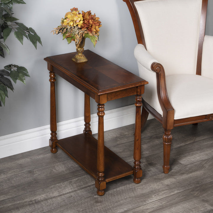 24" Brown Manufactured Wood Rectangular End Table With Shelf Image 2