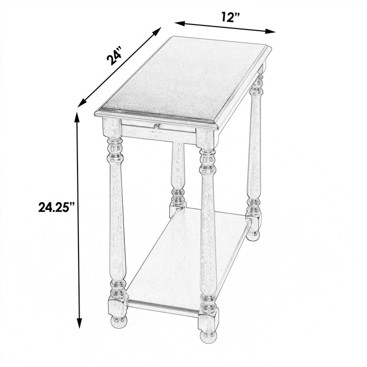 24" Brown Manufactured Wood Rectangular End Table With Shelf Image 3