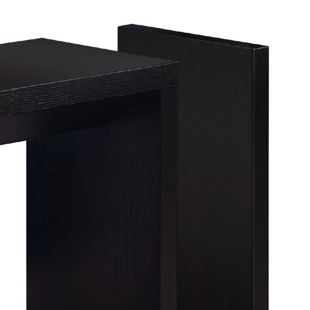 24" Dark Brown End Table With Shelf Image 2