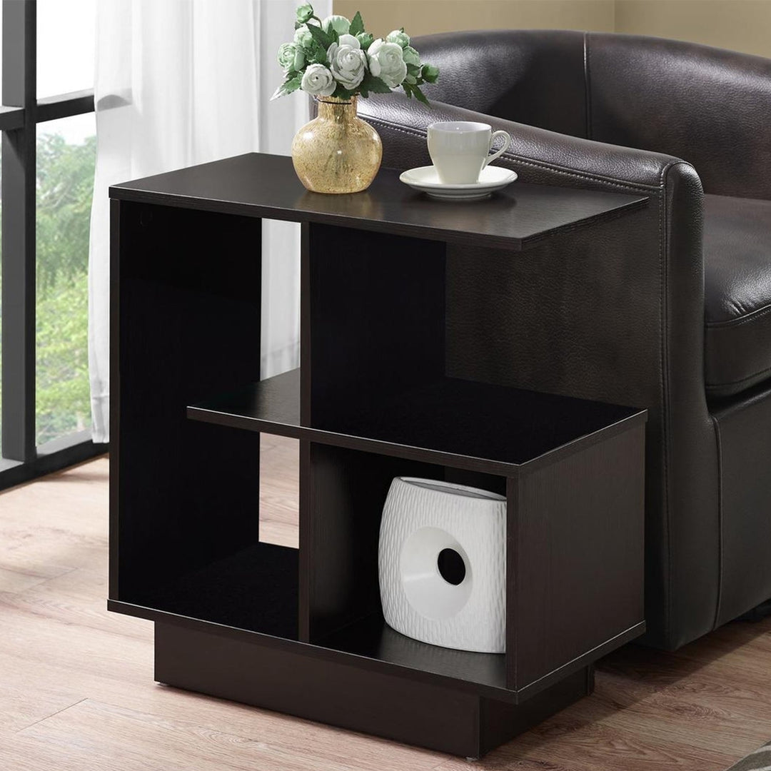 24" Espresso End Table With Four Shelves Image 5