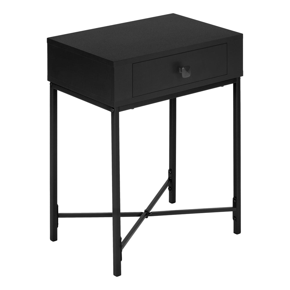 23" Black End Table With Drawer Image 2