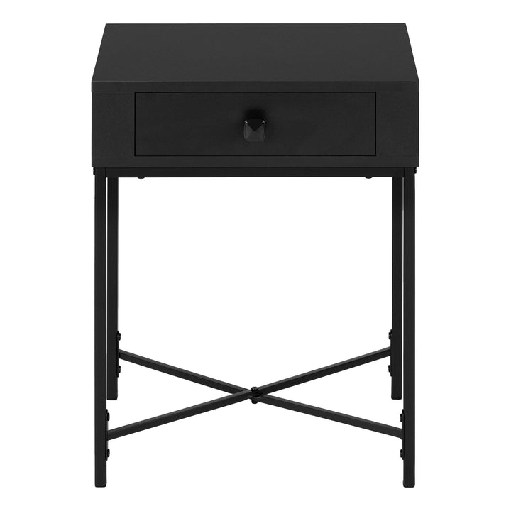 23" Black End Table With Drawer Image 3