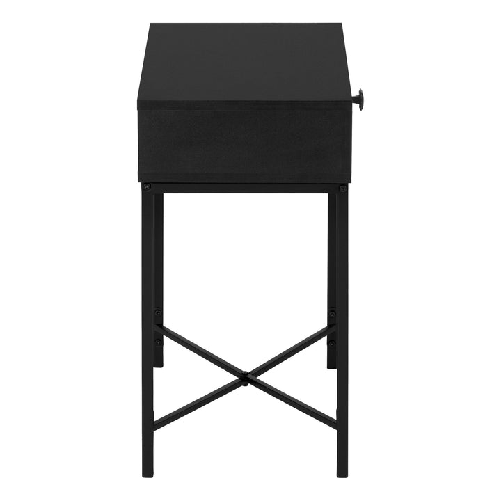 23" Black End Table With Drawer Image 4