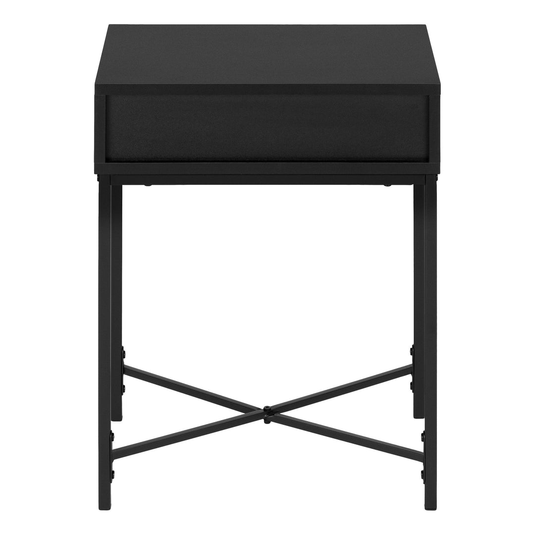 23" Black End Table With Drawer Image 5