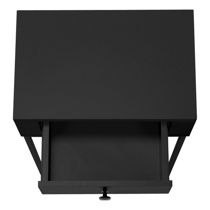 23" Black End Table With Drawer Image 6