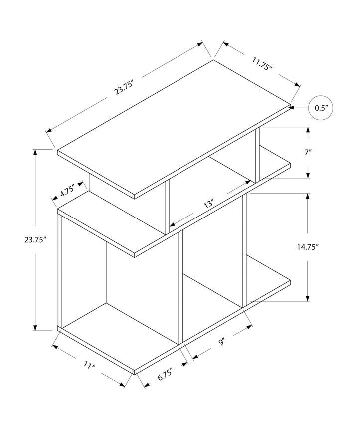 24" Gray End Table With 6 Image 3