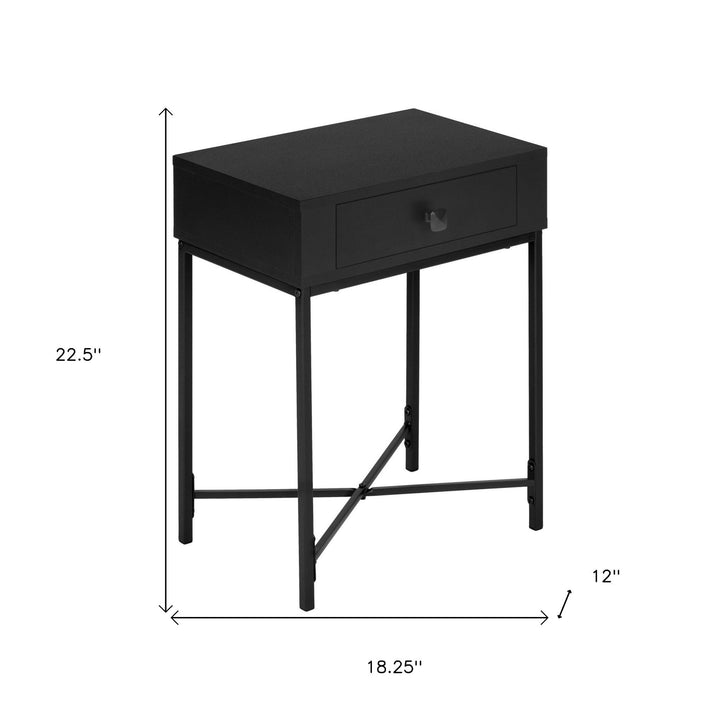 23" Black End Table With Drawer Image 9