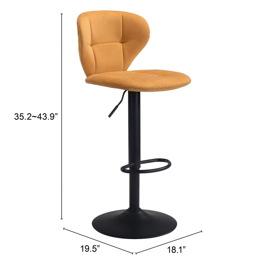 24" Yellow And Black Steel Swivel Low Back Counter Height Bar Chair Image 1