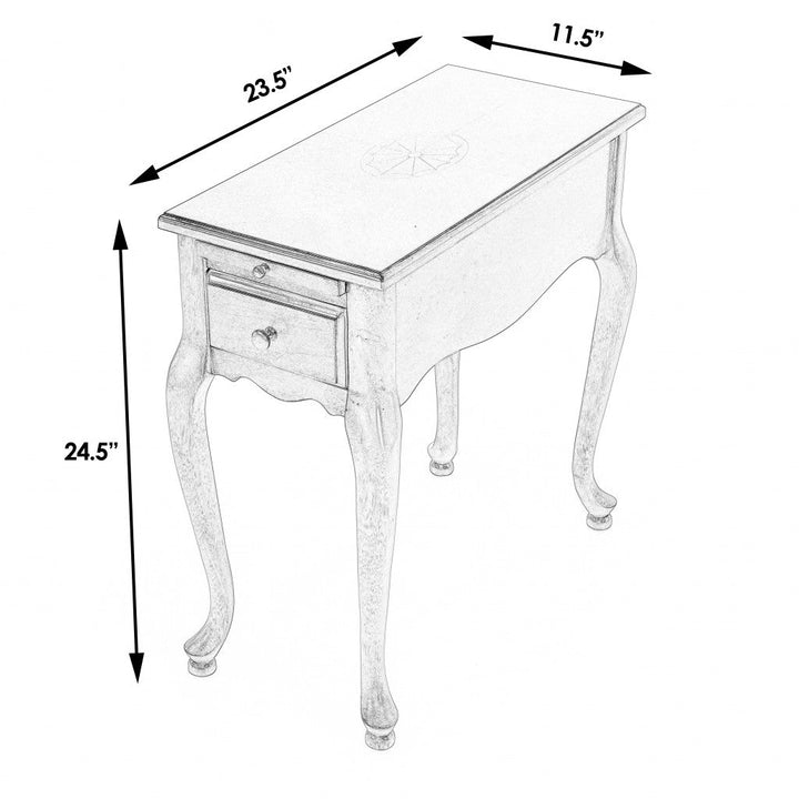 25" Brown Solid And Manufactured Wood Rectangular End Table With Drawer Image 3