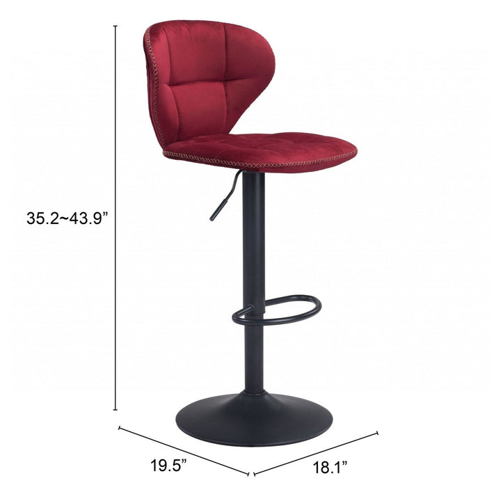 24" Red And Black Steel Swivel Low Back Counter Height Bar Chair Image 1