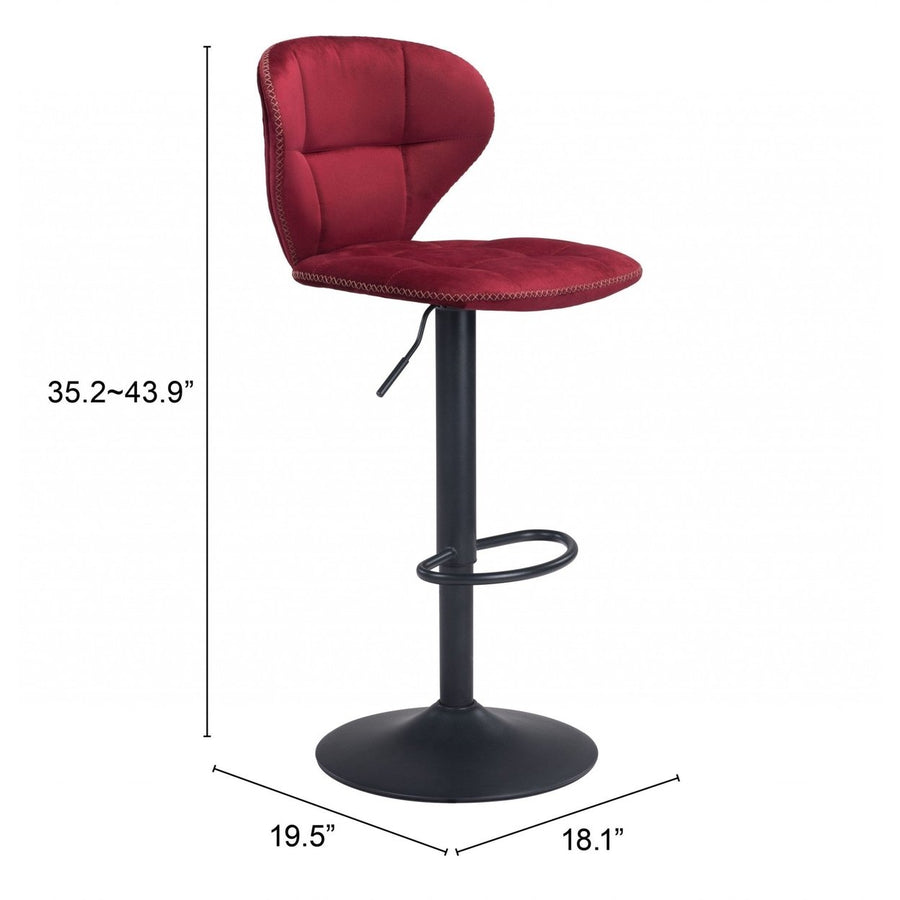 24" Red And Black Steel Swivel Low Back Counter Height Bar Chair Image 1