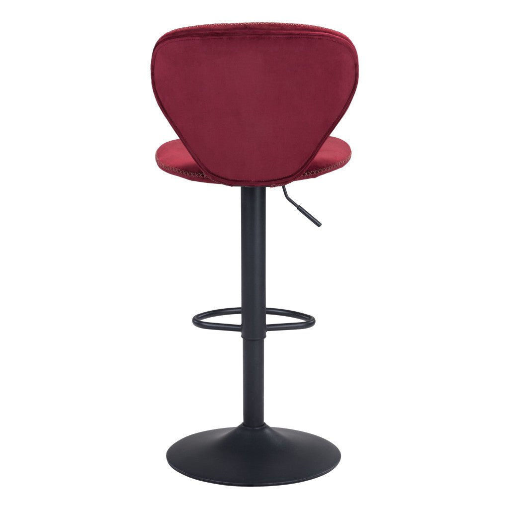 24" Red And Black Steel Swivel Low Back Counter Height Bar Chair Image 5