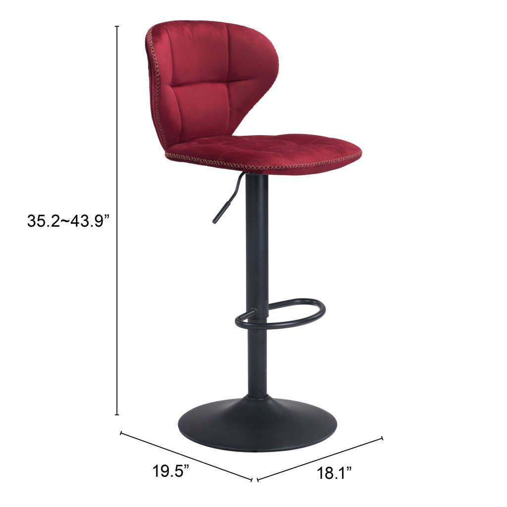 24" Red And Black Steel Swivel Low Back Counter Height Bar Chair Image 6