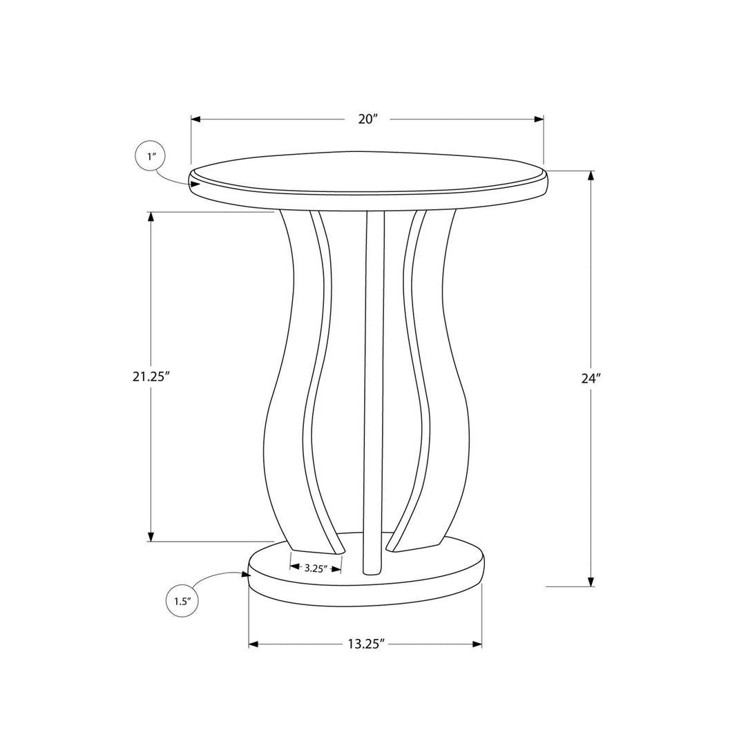 24" Silver Glass Round End Table Image 3