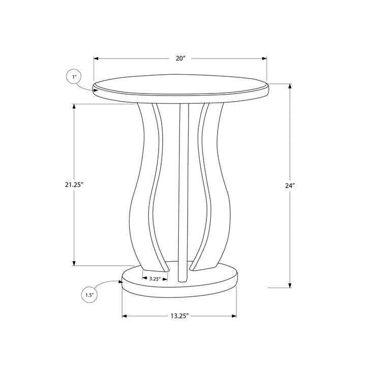 24" Silver Glass Round End Table Image 3