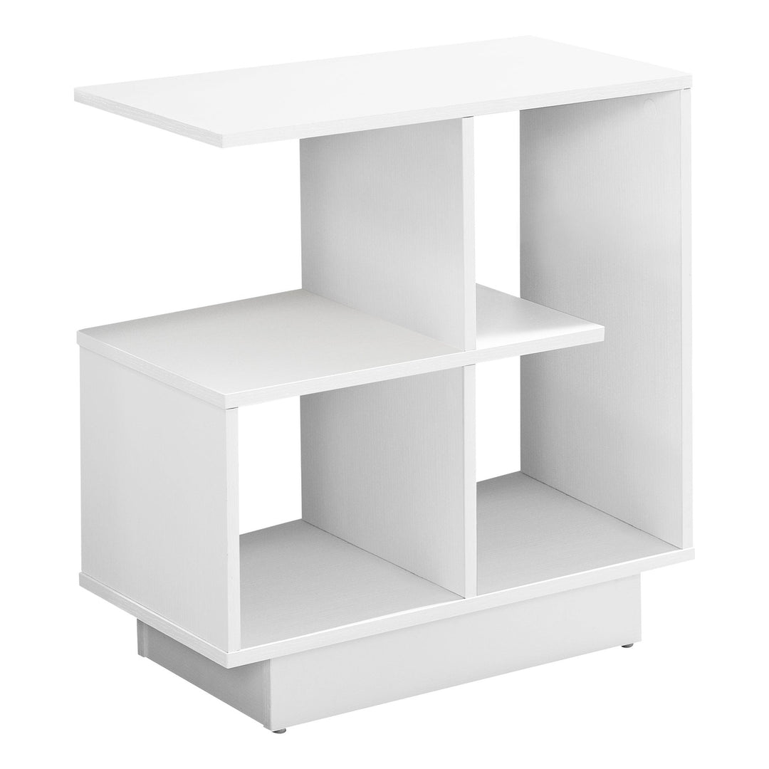 24" White End Table With Four Shelves Image 1