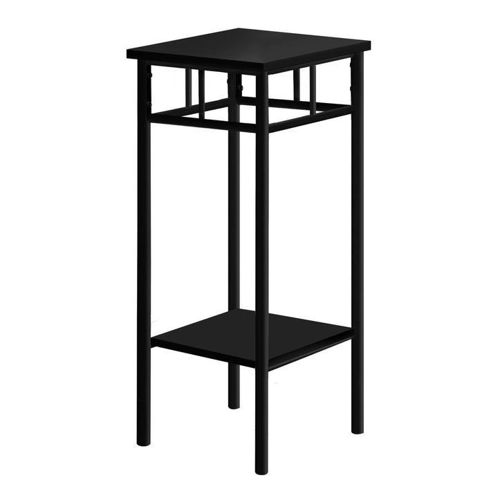 28" Black Square End Table With Shelf Image 2