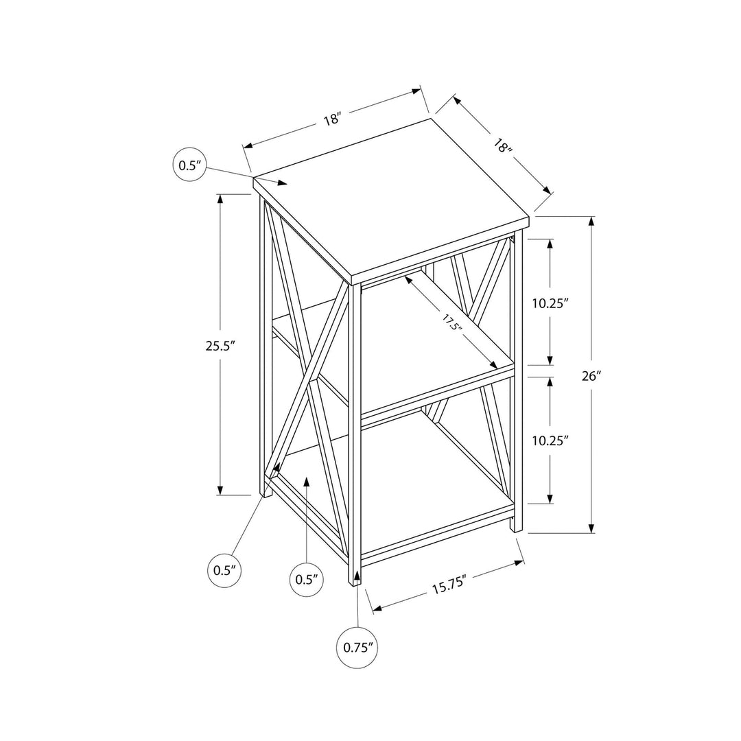 26" Rectangular Grey Black Metal Accent Table Image 4