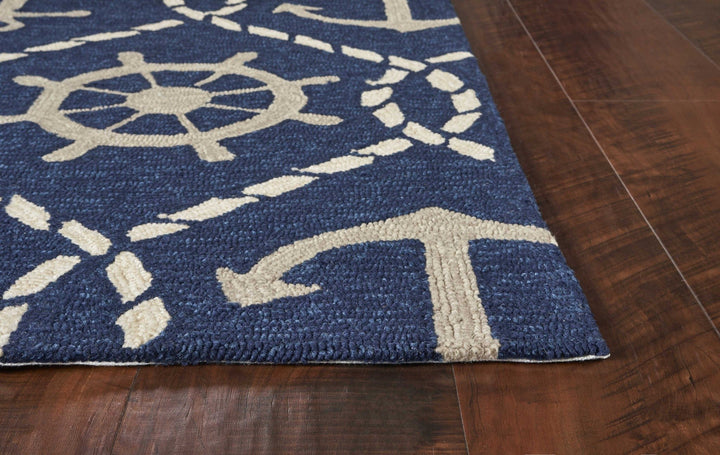 3 X 5 Navy Blue Hand Tufted Area Rug Image 4