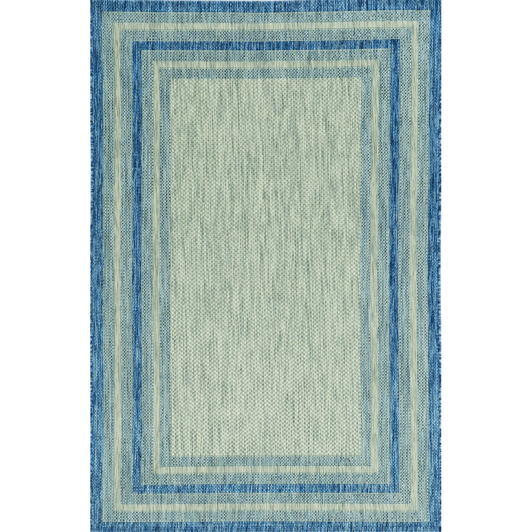 5 X 8 Grey Or Denim Bordered Uv Treated Area Rug Image 1