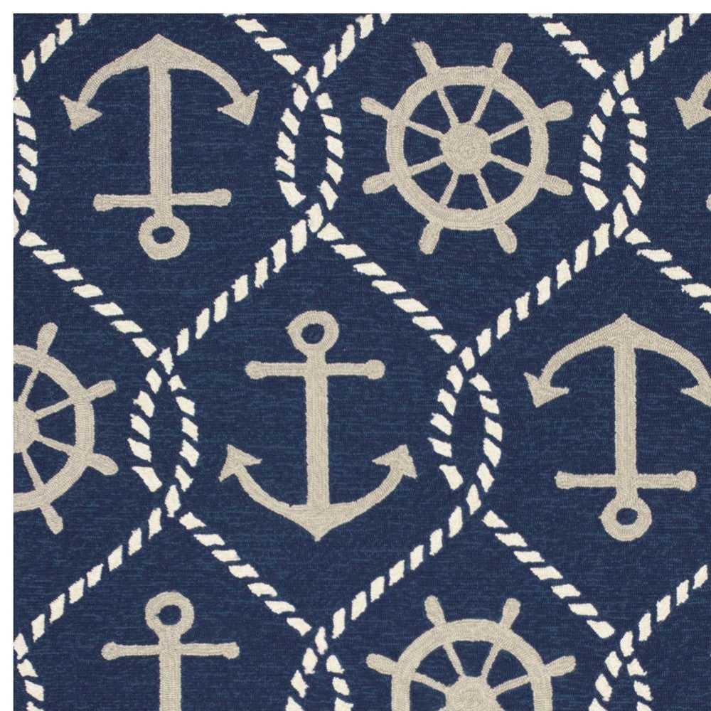 3 X 5 Navy Blue Hand Tufted Area Rug Image 1