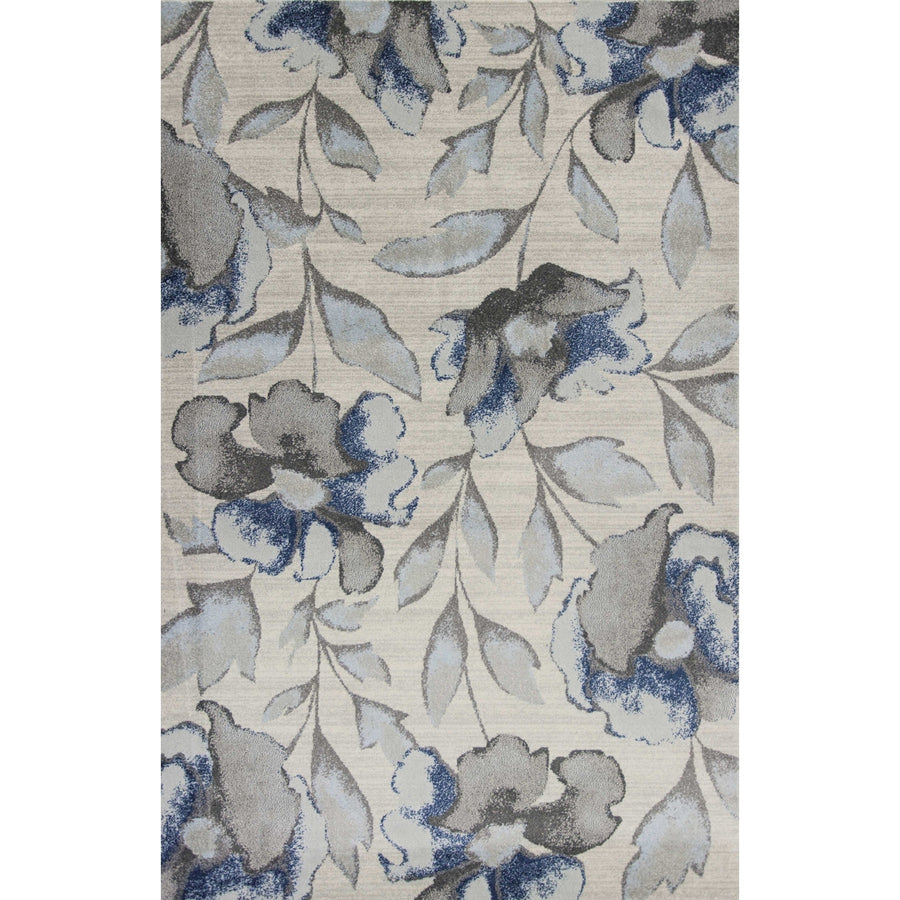 3 X 5 Blue and Gray Floral Vines Area Rug Image 1