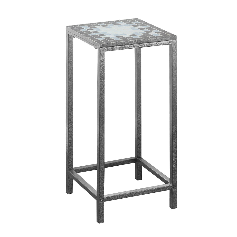 28" Gray Tile Square End Table Image 2