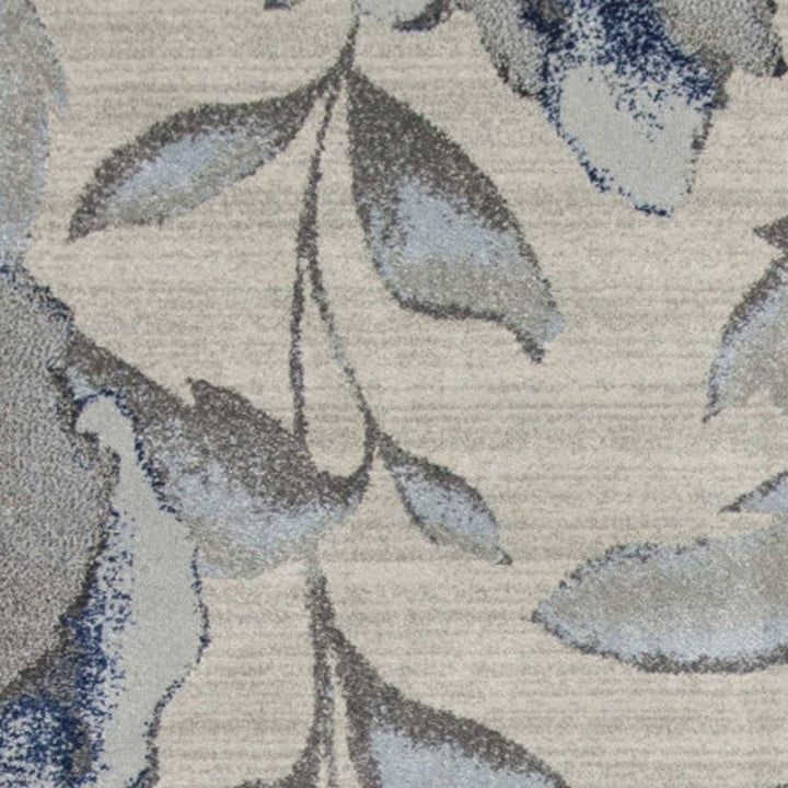 3 X 5 Blue and Gray Floral Vines Area Rug Image 5