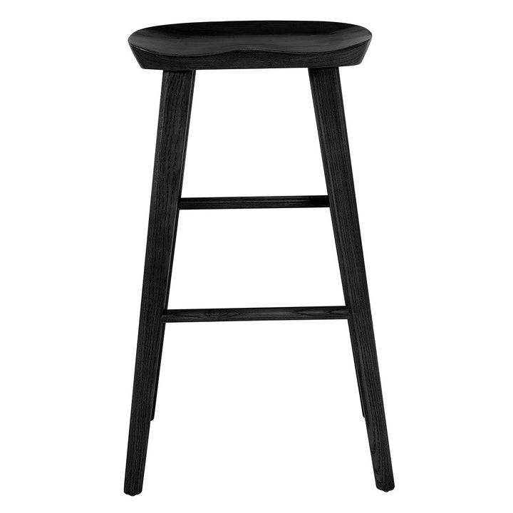 29" Black Manufactured Wood Backless Bar Height Bar Chair Image 1