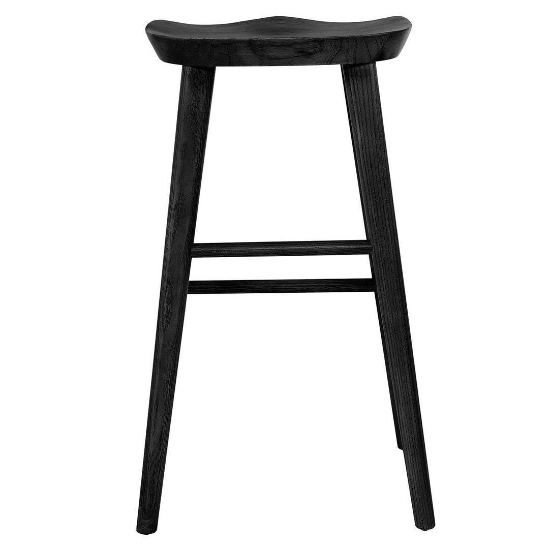 29" Black Manufactured Wood Backless Bar Height Bar Chair Image 5