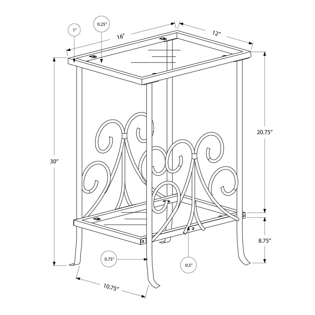 30" Silver And Clear Glass Square End Table With Shelf Image 3