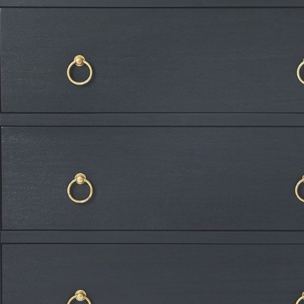 34" Navy Blue Three Drawer Standard Chest Image 5