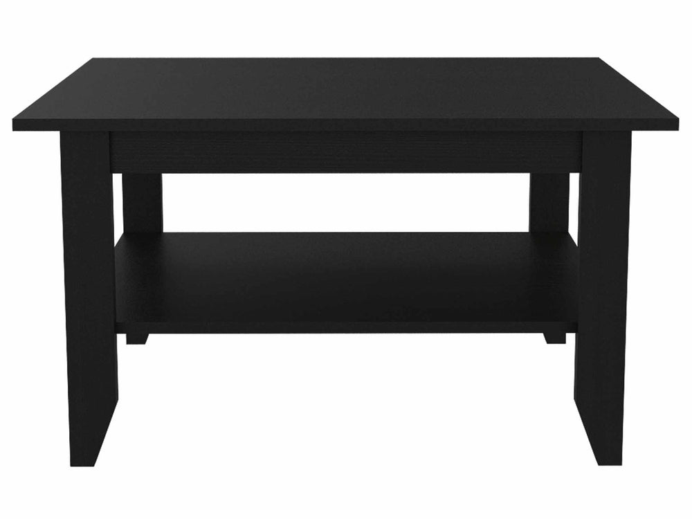 32" Black Coffee Table With Shelf Image 2