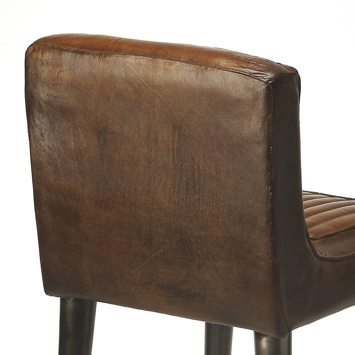 32" Brown And Black Iron Bar Chair Image 4