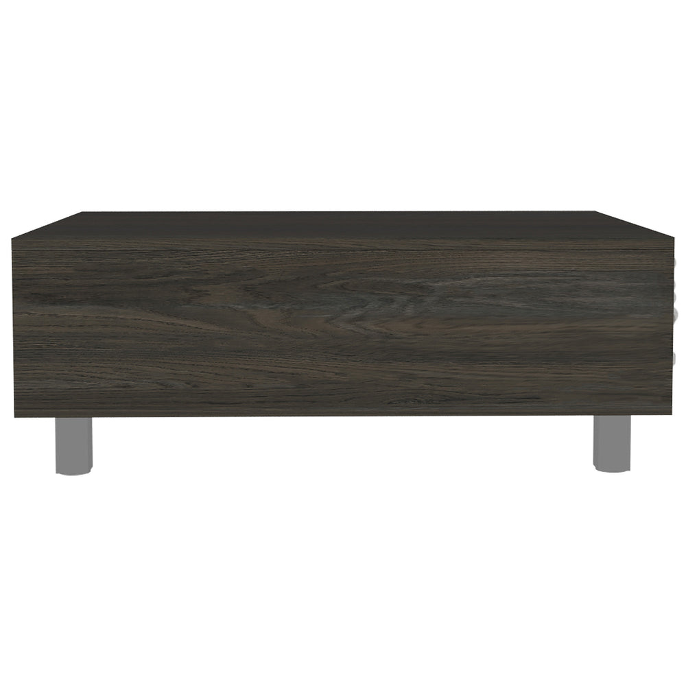 32" Carbon Espresso Manufactured Wood Rectangular Lift Top Coffee Table With Drawer And Shelf Image 2