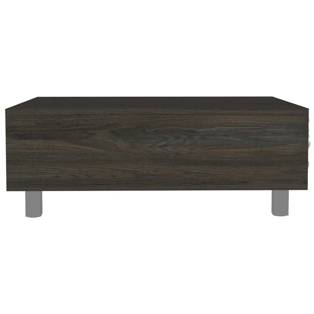 32" Carbon Espresso Manufactured Wood Rectangular Lift Top Coffee Table With Drawer And Shelf Image 2