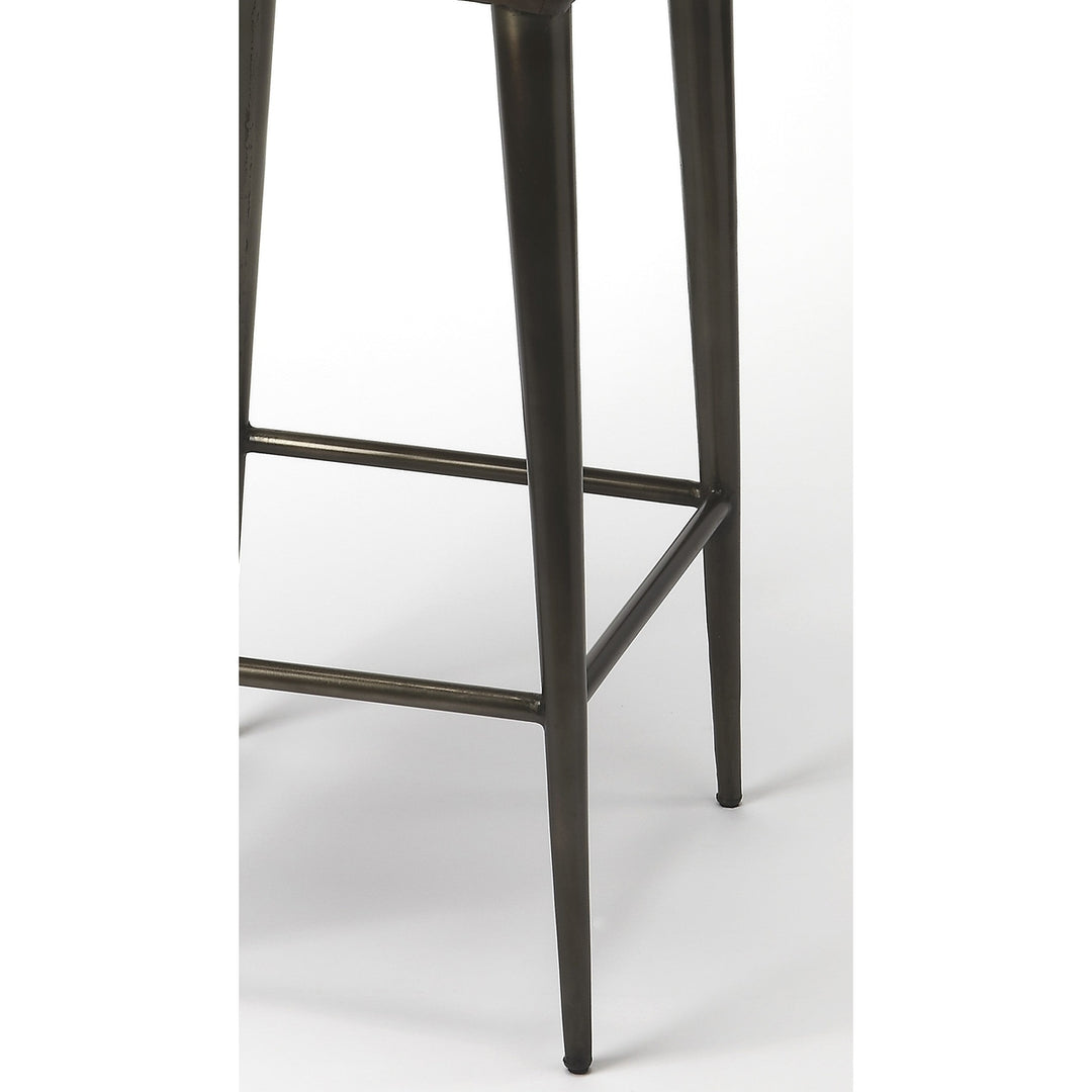 32" Brown And Black Iron Bar Chair Image 5